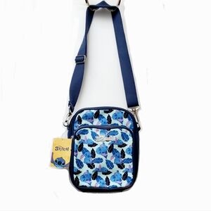Disney Stitch Blue Crossbody Travel Bag NEW